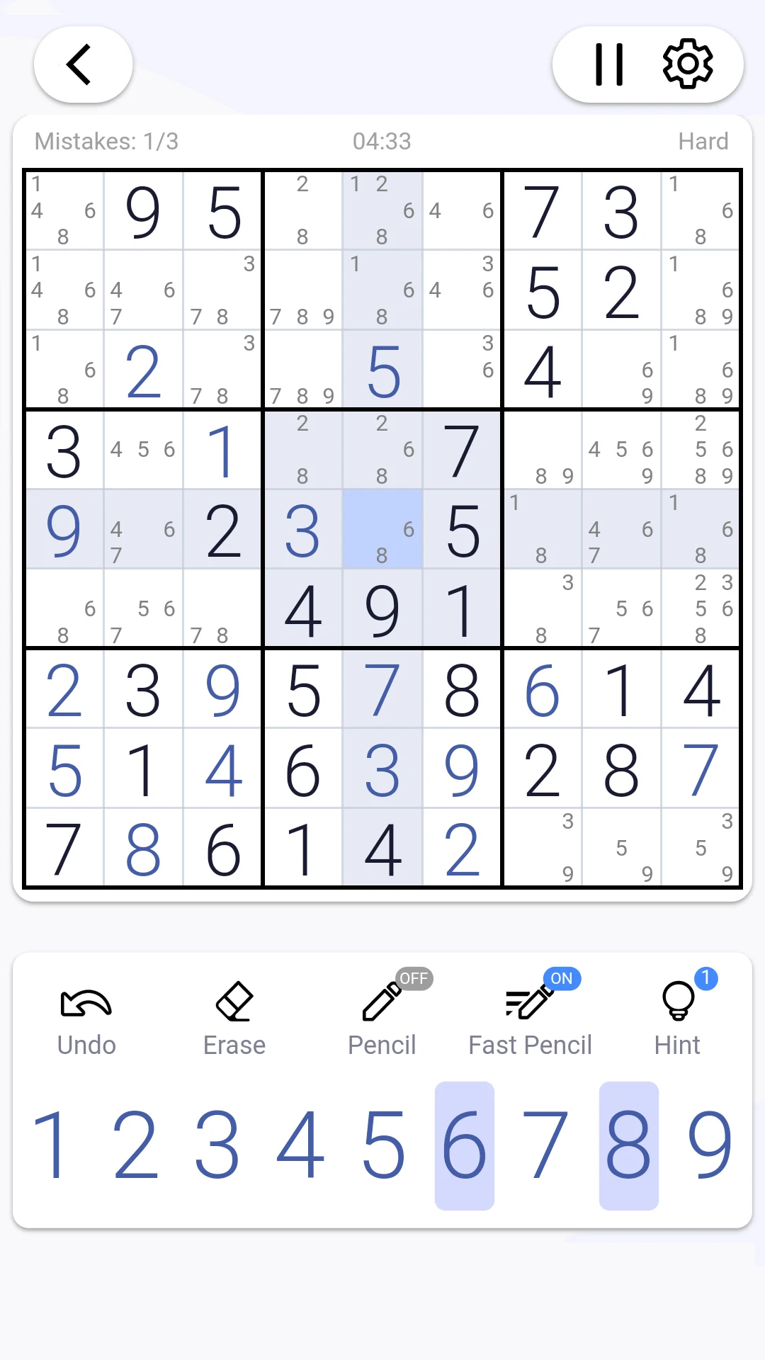 Completed Sudoku board